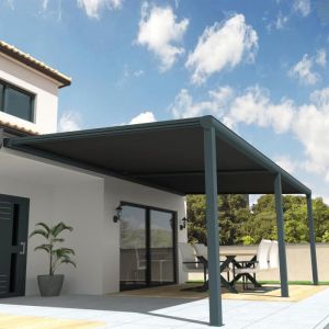 Pergola toile SUNLIGHT Gris anthracite - Gris anthracite 5,00x3,50m + LED