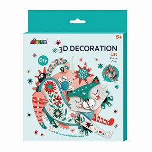 Avenir 6305070 Kit cr&eacute;atif de d&eacute;coration chat 3D pour enfants &agrave; partir de 5 ans