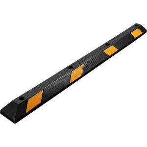 wiltec Butée de roue 183 x 15 x 10 cm – en Caoutchouc – 14,5 kg/pièce – avec Réflecteurs – Aide au stationnement Stop roues pour Parkings, Garages