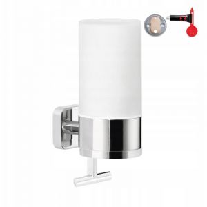 Tesa Aluxx panier d'angle, finition brillante aluminium chrom&eacute;, adh&eacute;sif, technologie sans percer, 87mm x 205mm x 210mm