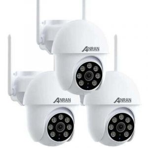 Cam&eacute;ra de Surveillance ANRAN 5MP PTZ Cam&eacute;ra Surveillance WiFi Exterieure sans Fil Solaire,Vision Nocturne Couleur 30m avec 4 Lumi&egrave;res Blanches,HD 2560 x