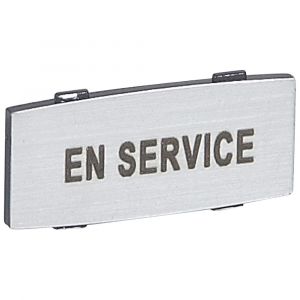 Legrand Osmoz &eacute;tiquette - insert - avec texte - alu - petit mod&egrave;le - ''EN SERVICE'' (024335)