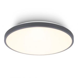 Image de BRILONER - Plafonnier LED avec panneau décoratif, lumière blanche chaude, 17,5W, 2400lm, lustre salon, chambre, luminaire plafonnier, cuisine, 33 x 6 cm, anthracite