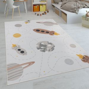Paco Home Tapis Enfant, Tapis Chambre Jeu Gar&ccedil;on Fille Moderne Antid&eacute;rapant, Dimension:160x220 cm, Couleur:Cr&egrave;me 2
