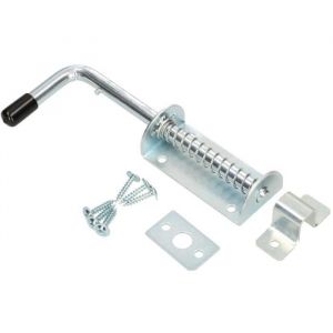 Kotarbau - Boulon à ressort Boulon de porte Boulon Grendel Argent Antirouille Poignée en caoutchouc Résistant aux intempéries Avec ressort Boulon de