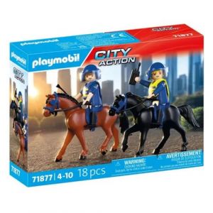 Playmobil 71877 2 policiers cavaliers avec leurs chevaux