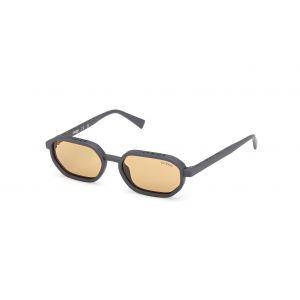 Guess Unisex GU00233 20E Lunettes de soleil Inject&eacute; Gris Marron G&eacute;om&eacute;trique Normale