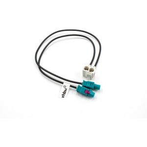 Image de Vhbw Câble adaptateur Adaptateur d'antenne Double Fakra pour VW, Audi avec Radio MFD 2, MFD2, RCD 300, RCD 310, RCD 500, RCD 510,