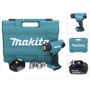 Makita DHG 181 M1K Pistolet air chaud sans fil 18 V 150 - 550C + 1x Batterie 4,0 Ah + Coffret - ohne Ladegert