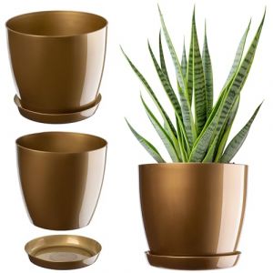 Pot de Fleur Cache-Fleur Support Doré 18cm - Kadax
