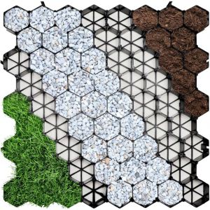 Lot de 4 Dalles stabilisatrices Paddock, Noir 50 x 50 cm