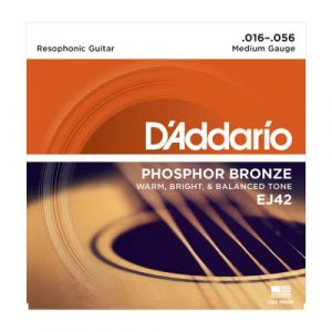 D'Addario AND CO EJ42 RESOPHONIC GUITAR STRINGS 16-56