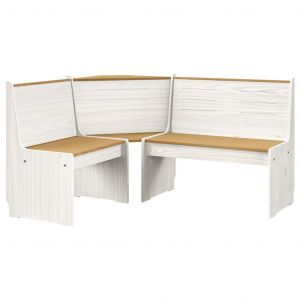 VidaXL Banc d'angle de jardin 151 cm Pin solide Marron miel et blanc