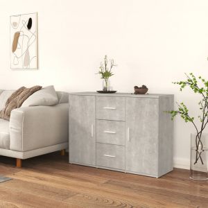 VidaXL Buffet Gris béton 91x29,5x65 cm Bois d'ingénierie