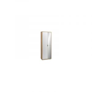 Armoire multifonction Tormes 7180 Topkit Meuble à chaussures, Organisateur avec miroirs. Couleur: Chêne et blanc Mesures: 186,5x65x33,5 (cm)