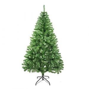 Arbre de No&euml;l Artificiel Sapin de Noel avec Support 120-240cm (Vert Clair, 150cm 293Tips)