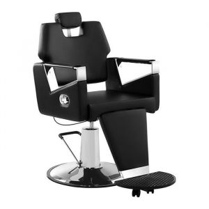 Fauteuil siège de coiffure hauteur réglable dossier et appui de tête adaptables solide structure métallique noir