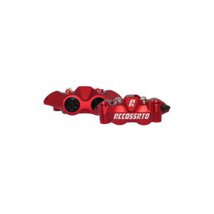 Étrier de frein moto monobloc forgé avec plaquettes frittées Accossato Radial