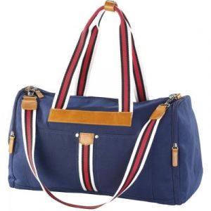 Carlo milano Sac de plage en toile avec bandoulière - Bleu