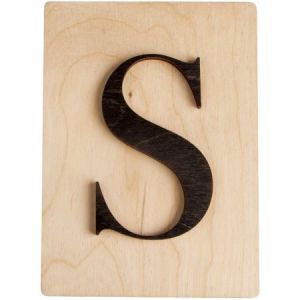 Rayher Lettres en bois déco façon Scrabble - 14,9 x 10,5 cm - S