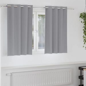 VidaXL Rideaux Avec Des Rideaux 2 Pcs Gris Clair Polyester