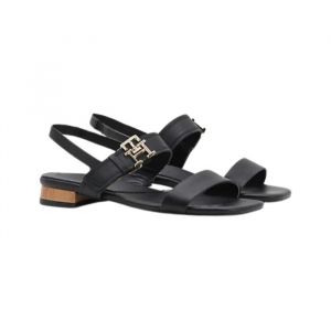 Tommy Hilfiger Sandales plates en cuir Noir - Couleur Noir - Taille 37