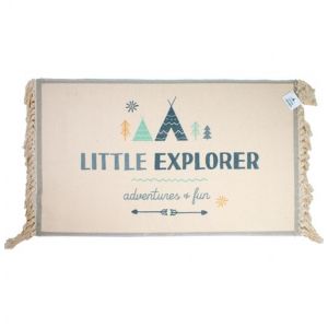 Tapis D&eacute;co Enfant "Little Explorer" 50x80cm Naturel Prix