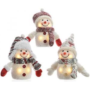 Lumineo LED Bonhomme de neige blanc chaud dans 3 couleurs