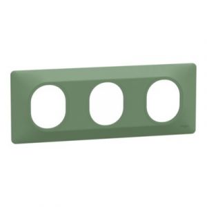 Schneider Electric Plaque 3 postes horizontal Ovalis Finition: Vert forêt