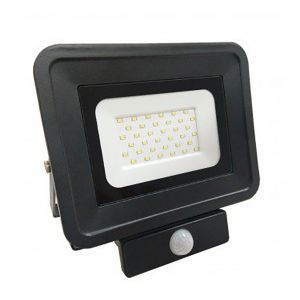 Optonica Projecteur LED 50W à détecteur fin équivalent 250W Noir | Noir - Blanc Neutre (4500K)