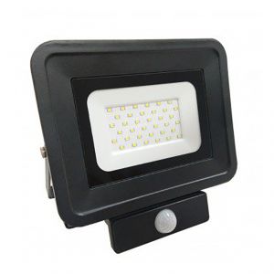 Image de Optonica Projecteur LED 50W à détecteur fin équivalent 250W Noir | Noir - Blanc Neutre (4500K)