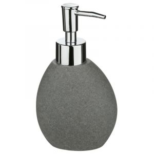 Image de Distributeur savon stone H 16 cm x D 8,5 cm Céramique Gris AC DÉCO