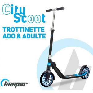 Image de Beeper Trottinette ado & Adulte Roues 8'' Suspension Avant City Scoot avec ou sans Frein Avant - avec Frein Avant, Couleur - Noir