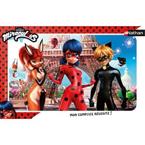 Ravensburger Puzzles Nathan- Puzzle Cadre 15 pièces-Ladybug, Chat Noir et Rena Rouge/Miraculous Enfant, 4005556861736