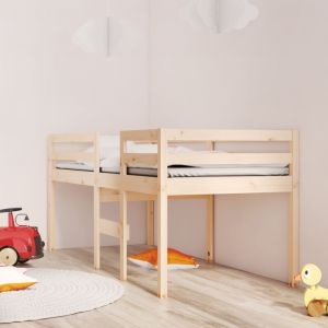 VidaXL Lit haut 90x190 cm Bois de pin massif