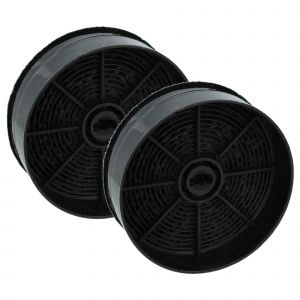 Vhbw 2x Filtres à charbon actif compatible avec Electrolux ILMA TOUCH X A120, ILMA TOUCH X A60, ILMA TOUCH X A90 hotte aspirante - 12,4 cm