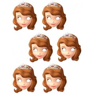 6 masques en carton Princesse Sofia