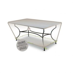 Housse table rectangulaire 8 10 pers de coloris anthracite en polyester