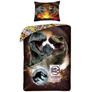 Jur ic World Le Monde d’Après Parure de lit coton Enfant Dinosaures Lit 1 place, Housse de couette 140x200 cm, une Taie