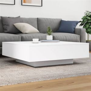 VidaXL Table Basse Avec Lumières Led Blanc 100x100x31 Cm