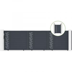 Image de Casanoov - Portail coulissant 5m arlberg H.140cm alu + portillon arlberg H140 gris