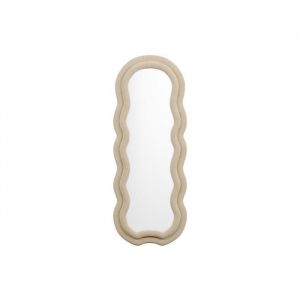 Vente-unique - Miroir organique en velours - l. 60 x h. 160 cm - Beige - linoa