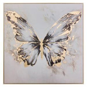 Toile imprimée encadrée Hilo Gris