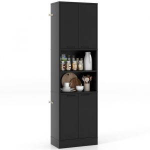 Giantex Buffet Cuisine, Meuble de Cuisine Rangement, 2 Placard Rangement, (Noir)