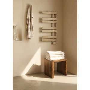 WARM TOWEL MODERN - Radiateur s&egrave;che-serviettes &eacute;lectrique &agrave; huile 400W - Or bross&eacute;