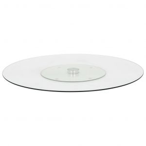 VidaXL Assiette de service rotative Transparent 60 cm Verre trempé