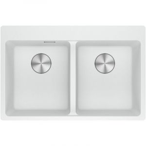 Franke Cuve fragranit encastrable MRG 620-34-34 PR 152432 Maris, 2 cuves, 760 x 500 mm, blanc