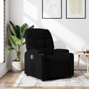 VidaXL Fauteuil inclinable Noir Tissu