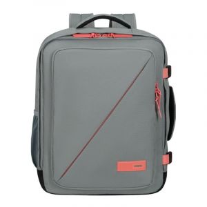 American Tourister Take2Cabin - Sac cabine EasyJet 36 x 20 x 45 cm, 38 L, 0,70 kg, Bagage à main, Sac à dos d'avion M sous-siège, Gris/Rose (Sauge/Corail)