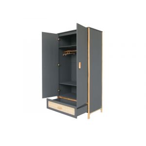 Theo Océania armoire 2 portes tressage rotin - Silex